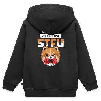 Pomeranian Stfu Would You Please Shut Up - Kids Premium Organic Zip-up Hoodie - black - Back - AI Model Kid Male (0cm)