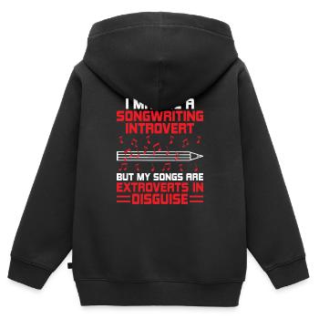 Musiker Songwriter Sänger Musiker Musik Musik Pr - Kinder Premium Organic Zip Hoodie - Schwarz - Hinten - AI Model Kid Male (0cm)