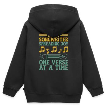 Musicien Auteur-compositeur Chanteur Musicien Musique Musique Pr - Sweat Premium à capuche zippé enfant bio - noir - Dos - AI Model Kid Male (0cm)
