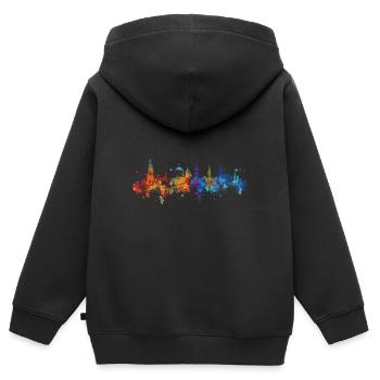 Meissen - Kids Premium Organic Zip-up Hoodie - black - Back - AI Model Kid Male (0cm)