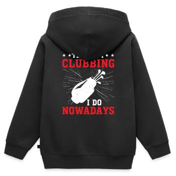 The Only Clubbing I Do Nowadays 2 - Kinder Premium Organic Zip Hoodie - Schwarz - Hinten - AI Model Kid Male (0cm)