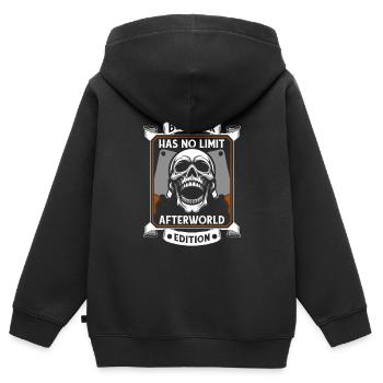 Fleischer Metzger Schlachter Schädel - Kinder Premium Organic Zip Hoodie - Schwarz - Hinten - AI Model Kid Male (0cm)