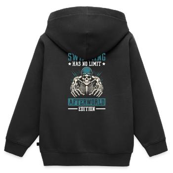 flotteur de natation squelette - Sweat Premium à capuche zippé enfant bio - noir - Dos - AI Model Kid Male (0cm)