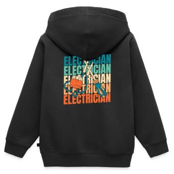 Electrician Electronics Technician - Kids Premium Organic Zip-up Hoodie - black - Back - AI Model Kid Male (0cm)