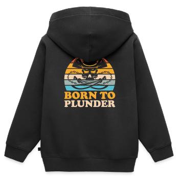 Pirat Totenkopf Freibeuter Piratenschiff - Kinder Premium Organic Zip Hoodie - Schwarz - Hinten - AI Model Kid Male (0cm)