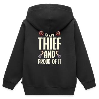 Pirat Totenkopf Freibeuter Piratenschiff - Kinder Premium Organic Zip Hoodie - Schwarz - Hinten - AI Model Kid Male (0cm)