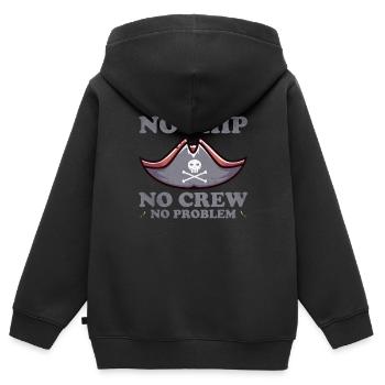 Crâne de pirate Buccaneer bateau pirate - Sweat Premium à capuche zippé enfant bio - noir - Dos - AI Model Kid Male (0cm)