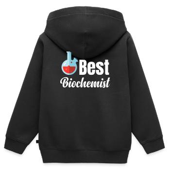 Beste Biochemie Lustiger Wissenschaftler - Kinder Premium Organic Zip Hoodie - Schwarz - Hinten - AI Model Kid Male (0cm)