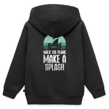 Pirat Totenkopf Freibeuter Piratenschiff - Kinder Premium Organic Zip Hoodie - Schwarz - Hinten - AI Model Kid Male (0cm)