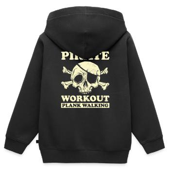 Crâne de pirate Buccaneer bateau pirate - Sweat Premium à capuche zippé enfant bio - noir - Dos - AI Model Kid Male (0cm)