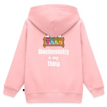 Biochemie Ist Mein Ding, Wissenschaftler, - Kinder Premium Organic Zip Hoodie - Rosa - Hinten - AI Model Kid Female (0cm)