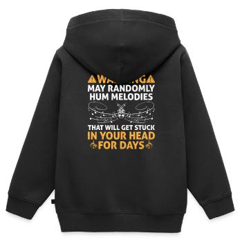 Musicien Auteur-compositeur Chanteur Musicien Musique Musique Pr - Sweat Premium à capuche zippé enfant bio - noir - Dos - AI Model Kid Male (0cm)