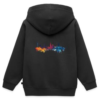 Neu Wulmstorf⁠ - Kinder Premium Organic Zip Hoodie - Schwarz - Hinten - AI Model Kid Male (0cm)