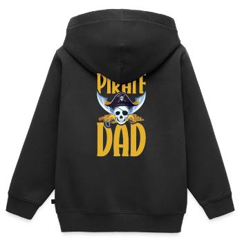 Pirat Totenkopf Freibeuter Piratenschiff - Kinder Premium Organic Zip Hoodie - Schwarz - Hinten - AI Model Kid Male (0cm)