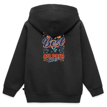 Au Pair Meilleur Au Pair De Tous Les Temps - Sweat Premium à capuche zippé enfant bio - noir - Dos - AI Model Kid Male (0cm)