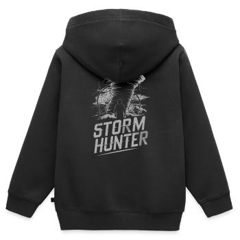 Erlebe Die Faszinierende Welt Des Tornadojagens - Kinder Premium Organic Zip Hoodie - Schwarz - Hinten - AI Model Kid Male (0cm)