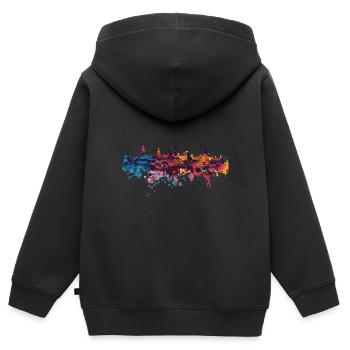 Neu-Ulm - Kinder Premium Organic Zip Hoodie - Schwarz - Hinten - AI Model Kid Male (0cm)