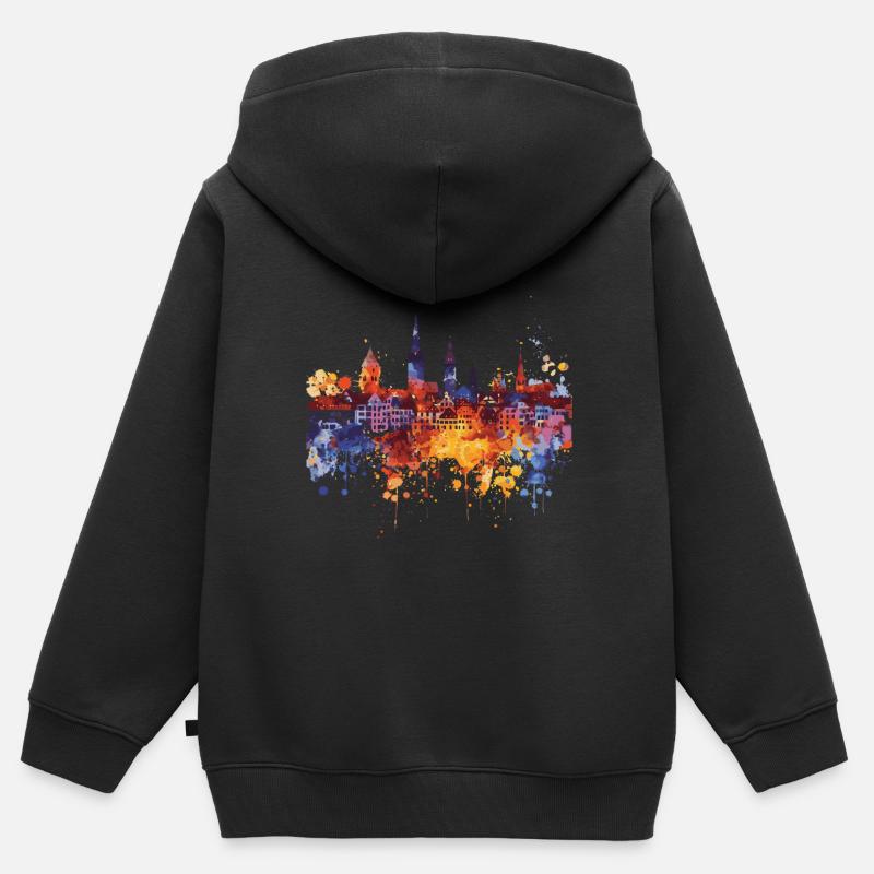 Nördlingen - Sweat Premium à capuche zippé enfant bio - noir