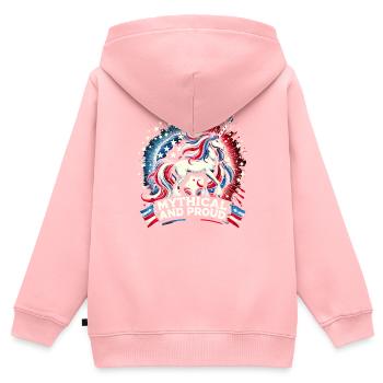 Magischer Patriotismus Amerikanischer Einhorn USA - Kinder Premium Organic Zip Hoodie - Rosa - Hinten - AI Model Kid Female (0cm)