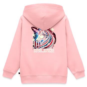 Magischer Patriotismus Amerikanischer Einhorn USA - Kinder Premium Organic Zip Hoodie - Rosa - Hinten - AI Model Kid Female (0cm)
