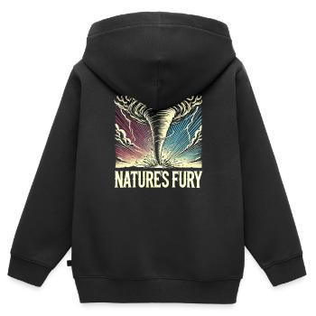 Erlebe Die Faszinierende Welt Des Tornadojagens - Kinder Premium Organic Zip Hoodie - Schwarz - Hinten - AI Model Kid Male (0cm)