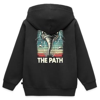 Erlebe Die Faszinierende Welt Des Tornadojagens - Kinder Premium Organic Zip Hoodie - Schwarz - Hinten - AI Model Kid Male (0cm)
