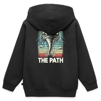 Erlebe Die Faszinierende Welt Des Tornadojagens - Kinder Premium Organic Zip Hoodie - Schwarz - Hinten - AI Model Kid Male (0cm)