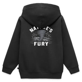 Découvrez le monde fascinant de la chasse aux tornades - Sweat Premium à capuche zippé enfant bio - noir - Dos - AI Model Kid Male (0cm)