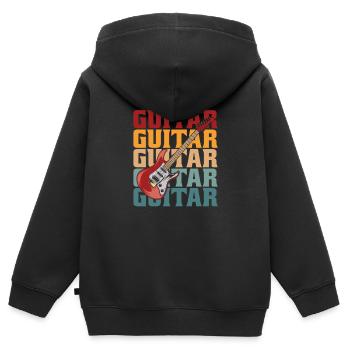 E Gitarre Elektrogitarre - Kinder Premium Organic Zip Hoodie - Schwarz - Hinten - AI Model Kid Male (0cm)
