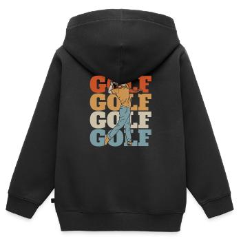Golf Golfer Golfen - Kinder Premium Organic Zip Hoodie - Schwarz - Hinten - AI Model Kid Male (0cm)