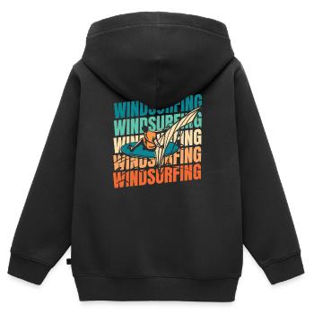 Windsurfen Windsurfer - Kinder Premium Organic Zip Hoodie - Schwarz - Hinten - AI Model Kid Male (0cm)