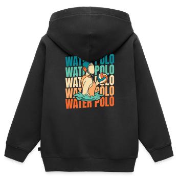 Wasserball Wasserballer - Kinder Premium Organic Zip Hoodie - Schwarz - Hinten - AI Model Kid Male (0cm)