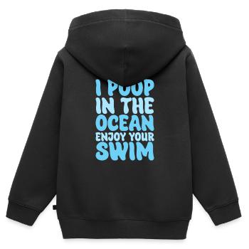 I Poop In The Ocean Enjoy Your Swim - Kinder Premium Organic Zip Hoodie - Schwarz - Hinten - AI Model Kid Male (0cm)