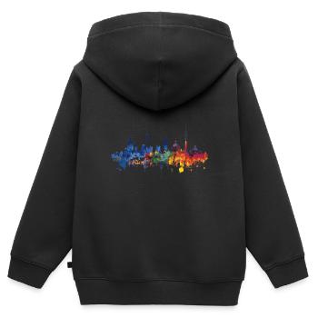 Oldenburg - Sweat Premium à capuche zippé enfant bio - noir - Dos - AI Model Kid Male (0cm)