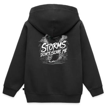 Erlebe Die Faszinierende Welt Des Tornadojagens - Kinder Premium Organic Zip Hoodie - Schwarz - Hinten - AI Model Kid Male (0cm)