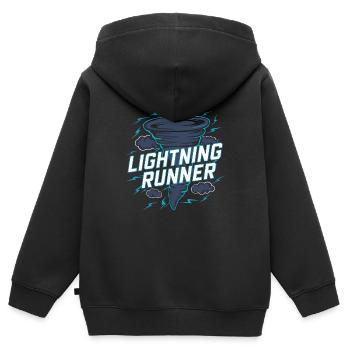 Erlebe Die Faszinierende Welt Des Tornadojagens - Kinder Premium Organic Zip Hoodie - Schwarz - Hinten - AI Model Kid Male (0cm)