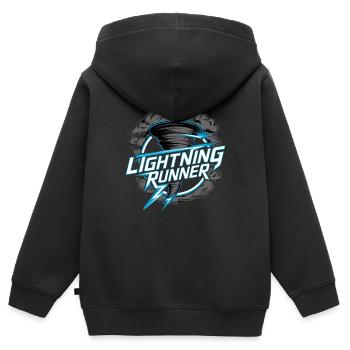 Erlebe Die Faszinierende Welt Des Tornadojagens - Kinder Premium Organic Zip Hoodie - Schwarz - Hinten - AI Model Kid Male (0cm)