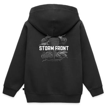 Erlebe Die Faszinierende Welt Des Tornadojagens - Kinder Premium Organic Zip Hoodie - Schwarz - Hinten - AI Model Kid Male (0cm)