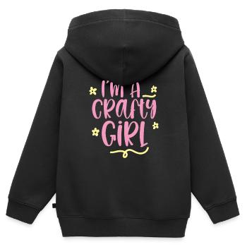 I'm A Crafty Girl 2 - Kinder Premium Organic Zip Hoodie - Schwarz - Hinten - AI Model Kid Male (0cm)