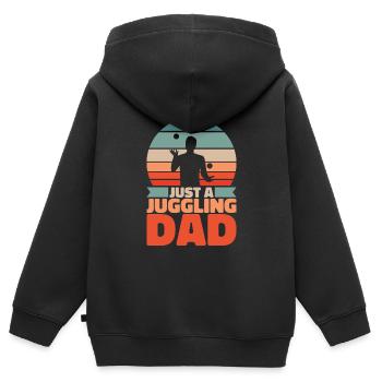 Papa jongleur juste un papa jongleur - Sweat Premium à capuche zippé enfant bio - noir - Dos - AI Model Kid Male (0cm)