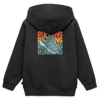 Runner Jogger Runner Running - Kids Premium Organic Zip-up Hoodie - black - Back - AI Model Kid Male (0cm)