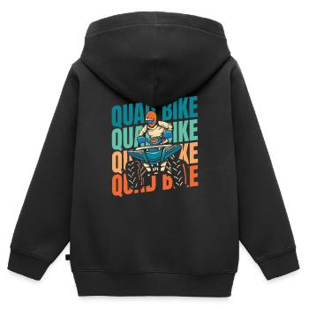 Quad - Sweat Premium à capuche zippé enfant bio - noir - Dos - AI Model Kid Male (0cm)