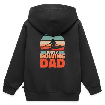 Papa rameur Juste un papa rameur - Sweat Premium à capuche zippé enfant bio - noir - Dos - AI Model Kid Male (0cm)