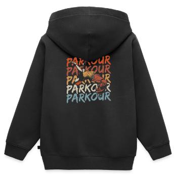 Parkour - Kinder Premium Organic Zip Hoodie - Schwarz - Hinten - AI Model Kid Male (0cm)