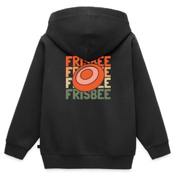 Frisbee - Kinder Premium Organic Zip Hoodie - Schwarz - Hinten - AI Model Kid Male (0cm)