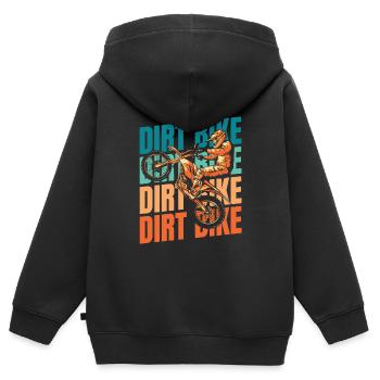 Mx Motocross Dirt Bike - Kinder Premium Organic Zip Hoodie - Schwarz - Hinten - AI Model Kid Male (0cm)