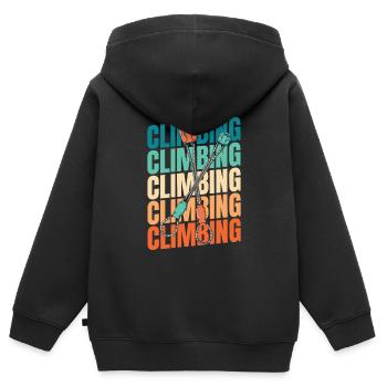 Klettern Kletterer - Kinder Premium Organic Zip Hoodie - Schwarz - Hinten - AI Model Kid Male (0cm)
