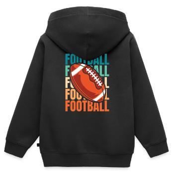 American Football - Kinder Premium Organic Zip Hoodie - Schwarz - Hinten - AI Model Kid Male (0cm)