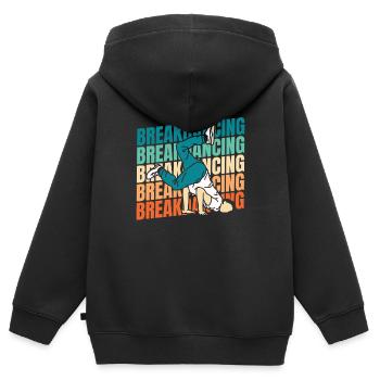 Breakdance Breakdancer Breakdancing - Sweat Premium à capuche zippé enfant bio - noir - Dos - AI Model Kid Male (0cm)