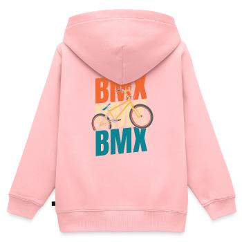 Bmx Bmx Biker - Kinder Premium Organic Zip Hoodie - Rosa - Hinten - AI Model Kid Female (0cm)